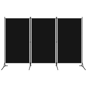 vidaXL 3-Panel Room Divider Black 102.4"x70.9" Fabric - 1 of 4