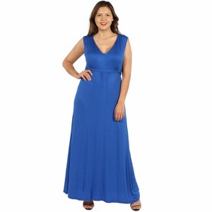 24seven Comfort Apparel Sleeveless Empire Waist Plus Size Maxi Dress - 1 of 4