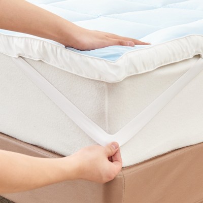 Queen Light Blue Down Alternative Cooling Mattress Topper
