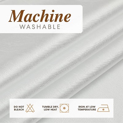 White Faux Silk Sheer Grommet Top Curtain Panels, 84" Length