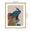 Kate and Laurel Framed Art Peacock and Peonies 1840 Utagawa Hiroshige Neutral Linen by The Art Institute of Chicago, 34x42, Mila Dark Gold - 2 of 4