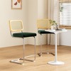 AZL1 Life Concept Dining Sets 2 Set of Cushioned Velvet Counter Stools featuring Wicker Backrests for Kitchen Seating, Green, 18.9"*17.7"*39.4" - 2 of 4
