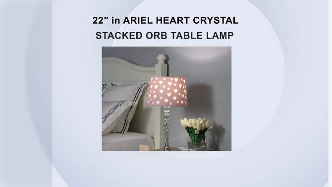 22&#34; Novelty Kids&#39; Metal Table Lamp with Heart Shade Pink - Ore International, 2 of 5, play video