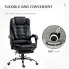 High Back Ergonomic Executive Office Chair, PU Leather Computer Chair with Retractable Footrest, Lumbar Support, Padded Headrest and Armrest, Black - 3 of 4