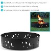 Sunnydaze Outdoor Heavy-Duty Steel Portable Fire Pit Ring with Die-Cut Stars and Moons - 36" - Black - 4 of 4