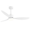Airsurfer 52-Inch White Ceiling Fan with Remote, Reversible DC Motor, 3 ABS Blades & Color-Changing LED Light - 3 of 4
