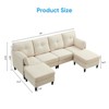 Mjkone Modular Convertible Sectional Sofa Couch, Upholstered Comfy Fabric 4-Seater Sofa with Movable Ottomans - 4 of 4