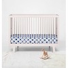 Bacati - Navy Blue Large Dots 100 percent Cotton Universal Baby US Standard Crib or Toddler Bed Fitted Sheet - image 4 of 4