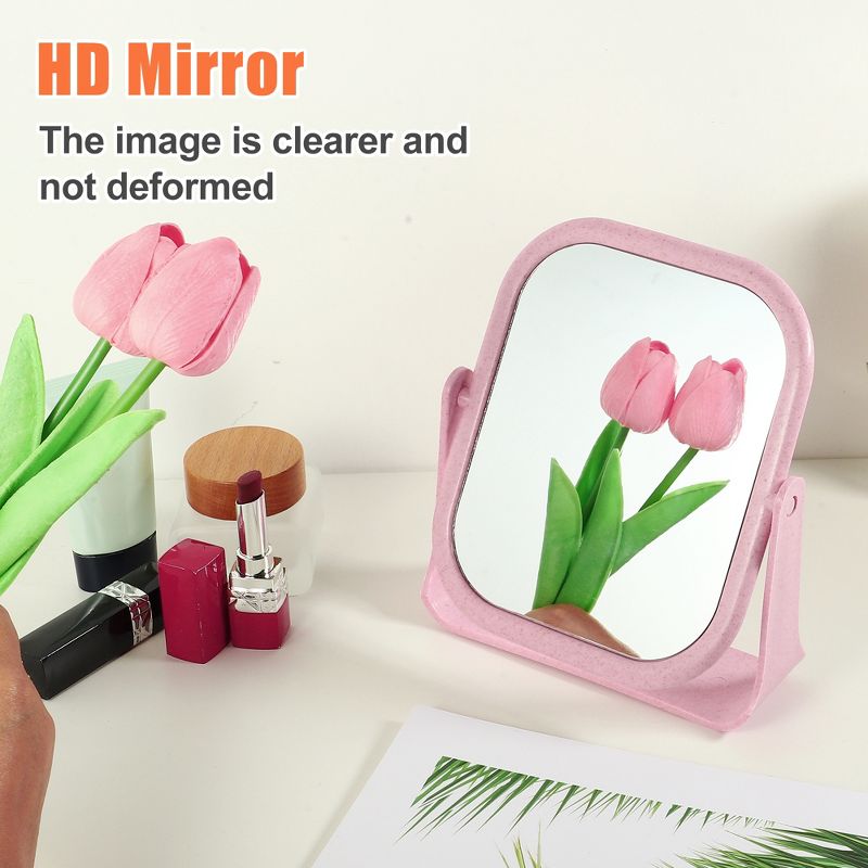 Unique Bargains Plastic Double Sided 360° Rotating Makeup Mirror 1 Pc, 2 of 7