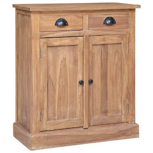 vidaXL Side Cabinet 25.6"x11.8"x29.5" Solid Teak - 1 of 4