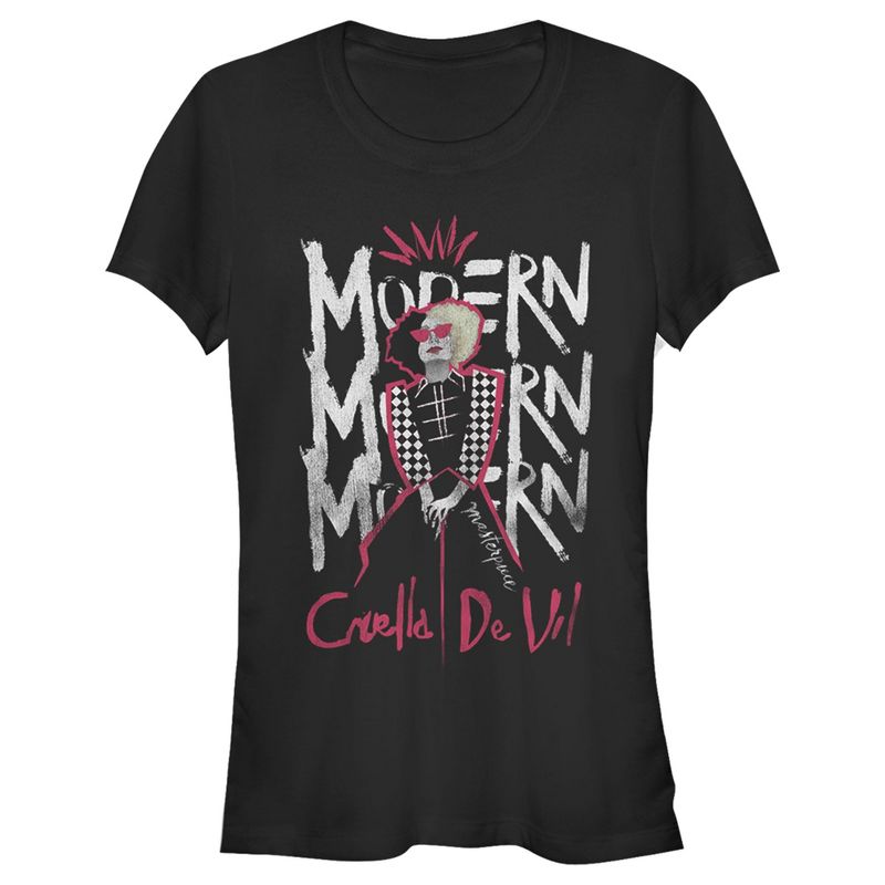 Juniors Womens Cruella Modern Masterpiece T-Shirt, 1 of 5
