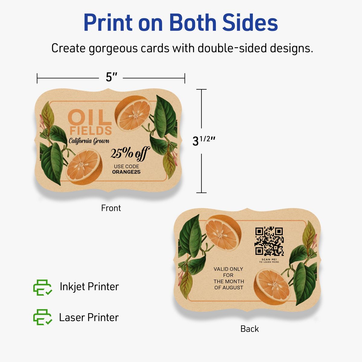 Avery Kraft Brown Postcards, 3-1/2" x 5" Rectangle Flourished Edge - thumbnail 6