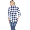 Women's Oakley Stretchy Plaid Tunic Top with Pockets - White Mark - 3 of 3