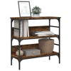 vidaXL Console Table Smoked Oak 29.5 in.x12.6 in.x29.5 in. Engineered Wood - 4 of 4