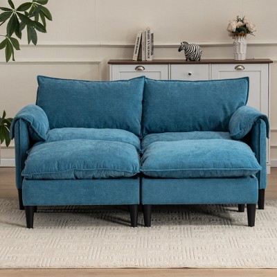 SKRAN  2-Seater U-Shaped Sofa,Convertible Combination Sofa with Footstools and Storage for Living Room,Bedroom/Office/Small Space