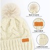 Nicole Miller Winter Hat Cable Knit Beanie and Arm Warmer Sleeves for Women, Fashion Long Fingerless Gloves - 3 of 4