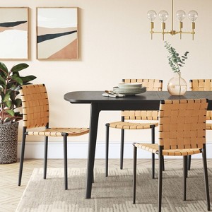 Wellfleet Woven Leather Metal Base Dining Chair - Threshold™ - 1 of 4