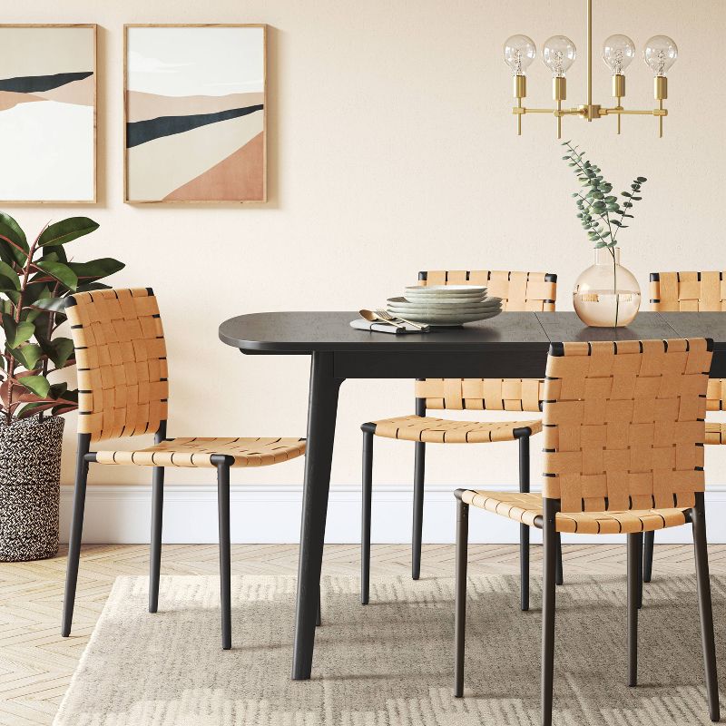 Wellfleet Woven Leather Metal Base Dining Chair - Threshold™, 3 of 11
