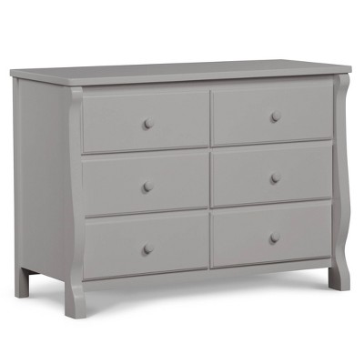 Gray Double Nursery Dresser with Interlocking Drawers