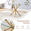 NicBex Modern Simple Dining Table with Ring-Shaped Gathered Silver Metal Legs, 36.6" Round Table with Circular Transparent Tempered Glass - 3 of 4