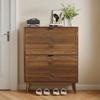 Chic Crate 31.5" Modern Walnut Shoe Cabinet with Flip Drawers, Entryway Storage for Hallway & Mudroom - 3 of 4