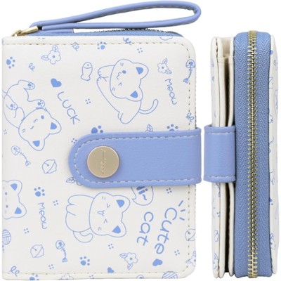 FATMOON Women’s Cat Pattern Wallet - Stylish,Easy to Use & Multifunctional Credit Card Holder with ID Window for Travel,Daily Use