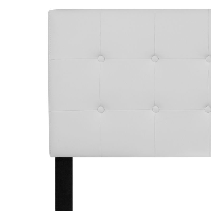 Flash Furniture Lennox Tufted Upholstered Queen Size Headboard in White Vinyl, 6 of 9