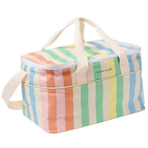 Sunnylife Light Cooler Bag - Utopia Multi-Pastel Stripe - 8Gal, Hot-Cold - 1 of 4