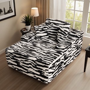 XIZZI 67" Oversized Chaise Lounge Indoor, Upholstered Sofa Bed with Throw Pillows, No Assembly Required, Plush Chair Bed for Living Room - 1 of 4