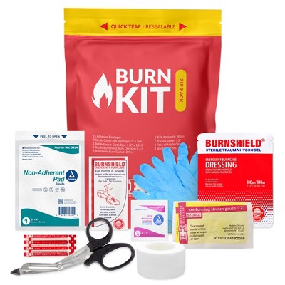 Emergency Burn Kit in Compact First Aid All-Purpose Resealable Pack for Home, Office & Travel