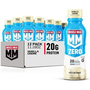 Muscle Milk Zero Protein Shake, Vanilla Creme - 11.16 Fl Oz Bottle (Pack of 12) - 1 of 4