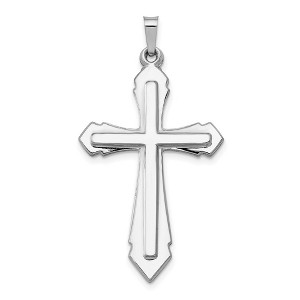 Black Bow Jewelry 14k Yellow or White Gold, Hollow Passion Cross Pendant, 22 x 41mm - 1 of 4
