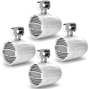 Hertz 2 Pair of HTX-8-M-CL-W Marine 8" White Coaxial Tower Speakers with Clamp - 1 of 4