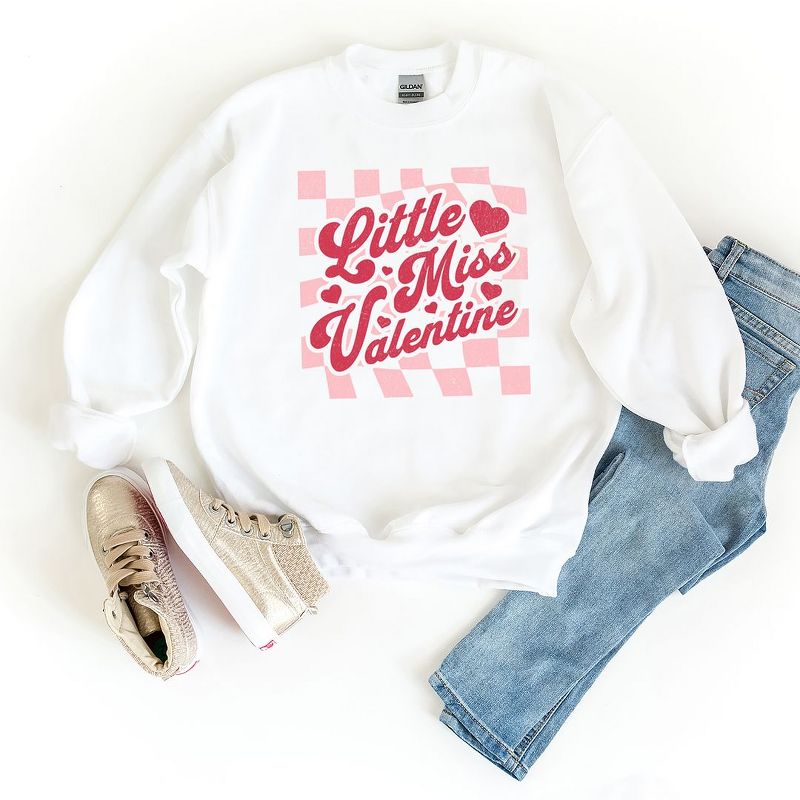 The Juniper Shop Checkered Little Miss Valentine Youth Graphic Sweatshirt, 2 of 3
