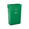 Alpine Industries Polypropylene Commercial Indoor Recycling Bin with Drop Slot Lid and Dolly - 3 of 4