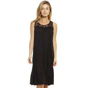 Dreamcrest Women's Silky Soft Nightgown - Elegant Crochet Trim Sleep Dress for Comfortable Nights - 1 of 3