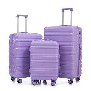 SEVOBAL Luggage 3 in 1 20"/24"/28" 3 pcs/set in ABS Spinner Wheel Luggage, Carry on Suitcase, Combination Lock, Purple, 14.5"*9"*22.2" - 1 of 4