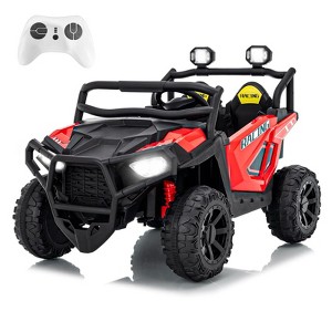 24V Electric UTV Car with Remote Control, 4-Wheeler Suspension, Soft Start, 3 Speeds, Led Lights, Bluetooth, Ride on Truck Kids 2-8 Years - 1 of 4
