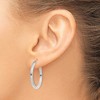 Black Bow Jewelry 2mm, 14k White Gold, Polished Square Tube Hoops, 25mm (1 Inch) - 3 of 4