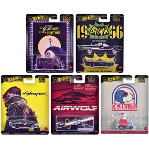"Pop Culture 2025" 5 piece Set M "Premium Series" Die Cast Model Cars by Hot Wheels - 1 of 4
