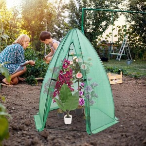 Portable Greenhouse for Outdoor Plants, Heavy Duty Hexagonal Green House with Durable PE Cover, Zippered Door, Mesh Window - 1 of 4