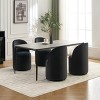 GDFStudio Miranda Modern 21.25" Wood and Velvet Upholstered Swivel Barrel Chair - 3 of 4