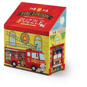 Crocodile Creek 24‑Piece Fire Station Puzzle – 18" x 14", Ages 3 And Up - 1 of 2