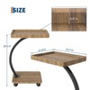 End Table with Rolling Wheels, C Shaped Side Table for Couch, Tv Tray Table with 2-Layer Storage Shelves - 3 of 4