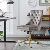 Ridstar Adjustable Swivel Home Office Chair with Gold Metal Base-Gray - 2 of 4