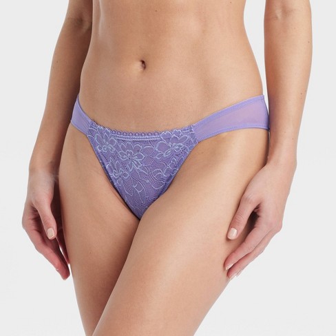 Women's Lace And Mesh Cheeky Lingerie Underwear - Auden™ Purple : Target