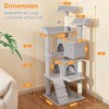 56" Multi-Level Cat Tree for Indoor Cats, Pet Activity Center with 2 Apartments, Scratching Posts, Perches & Toys, Light Gray - 3 of 4