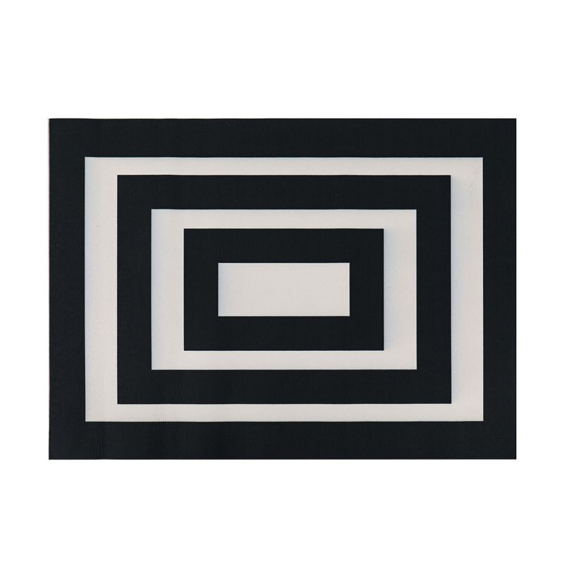 Evergreen Black and White Frame Layering Mat Indoor Outdoor 2'2"x3'6" Black, 1 of 4