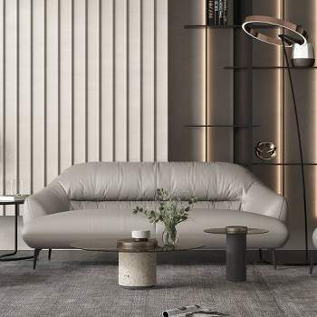 88" Leonia Sofa Taupe Leather - Acme Furniture