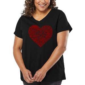 LA Pop Art Women's Word Art V-Neck - Country Music Heart - 1 of 4